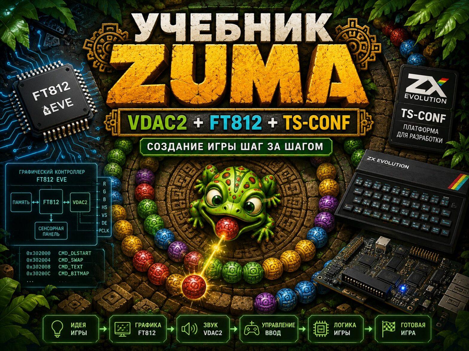 Учебник: игра класса Zuma на ZX-Evo TS-Config + VDAC2/FT812 - обложка статьи